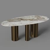 glass style oval dining table