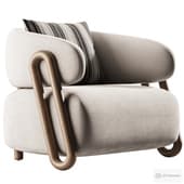 SILLA DE ACENTO IPE MADERA TECA TELA B-2859