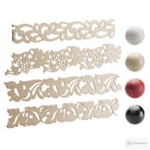 decorative panels-platbands russian ornament 8 floral motifs