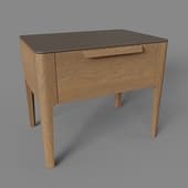 bedside table piega 1 drawer oak foggy matt