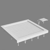 metal ceiling beam system with columns and lighting