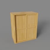 large cabinet with sliding wooden doors, art. 321, 720 x 815h x 390