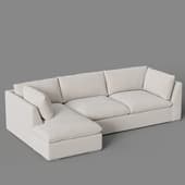 sofa with a left-hand chaise longue breton