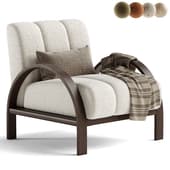 Boucle Ash Wood Accent Chair