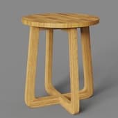 solid teak stool uno