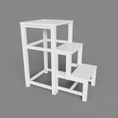 ladder stool, art. 369, 450x750nh400, white