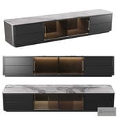Homary Black TV Stand Sintered Stone