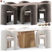 Prato ogogo Chair and Eettafel Santiago Woodvineer Maham