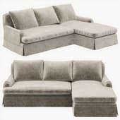 Restoration Hardware Belgian Classic Roll Arm Slipcovered Right-Arm Chaise Sectional