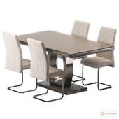 Scottsmoor Modern High Gloss Halo 6 Seater Dining Table Set