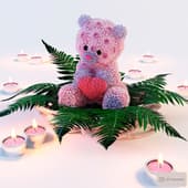 a bear made of flowers for valentine's day.