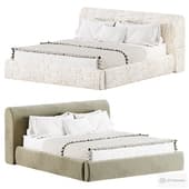 Riviera Isabelline White Fabric Queen Bed