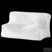 white frameless oxford sofa