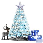 new year's decorative set with a christmas tree for the nursery