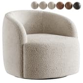 Gwyneth Ivory Boucle Swivel Chair by goop