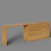 solid wood dressing table with a pedestal for 6 drawers in the midsenchuri style