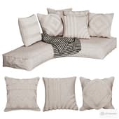 upholstered seat for windowsill or balcony with cushions 008