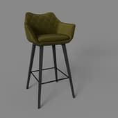 sherilyn semi-wooden chair (66), dark green