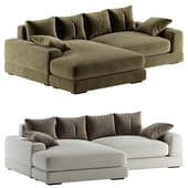 White L Shaped Deep Sofa