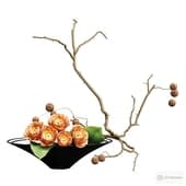 bouquet of sycamore branches with ranunculi
