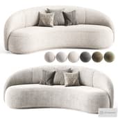 boucle curved sofa, curved sofa