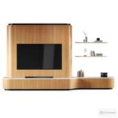 TV wall with shelves P06