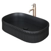 overhead sink black with faucet