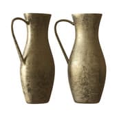 A set of two gold-colored vases