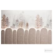 decorative wall in the nursery with a mural and a soft wall