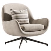 Minotti Jensen lowback swivel armchair