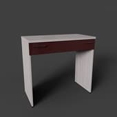 rimini dressing table is white, with a brown facade