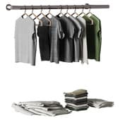 Wardrobe Clothing Set — Hangers, Folded Clothes