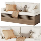 A padded window seat for the nursery \ Pillows