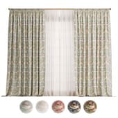 classic tulle curtains with strawberry thief print