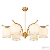 Modern Tulip Brass Chandelier