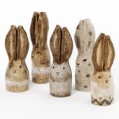 ceramic figurines of hares