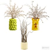 vases with twigs