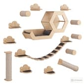 wall-mounted cat game set kotomoto