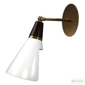 petite magari adjustable wall lamp in black, white & brass by blueprint lighting бра