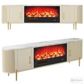 Homary 79 sintered stone fireplace TV stand