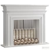 fireplace with mirror and candles