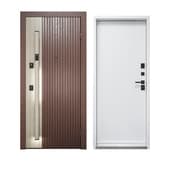 the entrance door to the cottage in a modern style