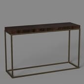 nicholas console table made of wood and metal