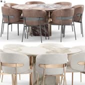 Blaze velour milk chair and KERWAN Table from Visionnaire