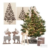 new year's set for a nursery with a christmas tree