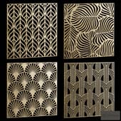 a set of 8 square decorative panels
