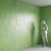 green wall tile