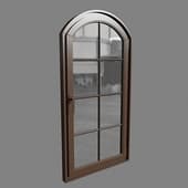 arched window of brown color