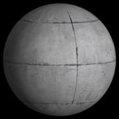 The ceiling is concrete with seams