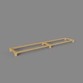 wide base on legs for tv shelves, art. 371 w, 2000 x 86h x 390